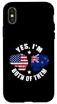iPhone X/XS Half American Half New Zealand Flag Yes I'm Both Of Them Case