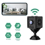 Mini Caméra Surveillance WiFi Intérieur 1080P, vision nocturne, détection de mouvements, audio , config,facile, Noir