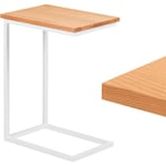 Lamo Manufaktur - table d'appoint table pour ordinateur portable table de canapé table basse mobile table de chevet 45x30x60cm cadre Blanc plateau