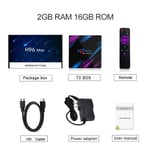 2G RAM 16 Go Rom - Boîtier Smart TV H96 MAX, Android 10.0, 4 go-64 go, Quad Core, IPTV sans fil, 4K, USB, Net