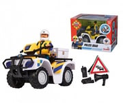 Simba 109251093 - Fireman Sam - Sam Police Quad with Figure - New