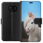 Samsung Galaxy S7 Svart Plånboksfodral Katt och Häst