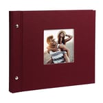 Goldbuch Album Photo Tendance, Bella Vista, 30 X 25 Cm, 40 Noires Pages avec Intercalaires En Verre, Extensibles, Bordeaux, 26972