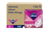 Bind Libresse Ultra+ Wing dispenser refill uden parfume hvid 2x150stk,2 pk x 150 stk/krt