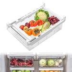 MDHAND Organisateur de réfrigérateur, tiroir de réfrigérateur extensible, système de rangement parfait pour réfrigérateur, armoires, étagères, boîte de rangement pour réfrigérateur (boîte à légumes)