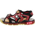 Geox Men's J Android Boy Sandal, Black Red, 12.5 UK Narrow