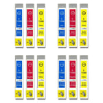 12 C/M/Y non-OEM Ink Cartridges to replace Epson T0712, T0713, T0714 Colours