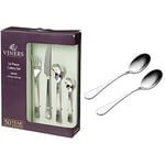 Viners Grace Cutlery Set | Elegant Mirror Polished Flatware Gift Box with 50 Year Guarantee & Select 18.0 Stainless Steel, Set of 2, Silver, 2 PCE Serving Spoons