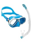 Cressi Marea Vip Jr, New Premium Colorama Snorkeling Set 7/13 Years (Made in Italy),Blue/White/Transparent