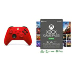 Xbox Wireless Controller - Pulse Red (Xbox Series X) & Game Pass Ultimate | 3 Month Membership | Xbox / Win 10 PC - Download Code