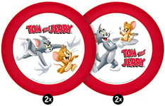 Tom & Jerry Lot de 4 assiettes 21 cm