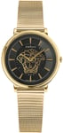 Versace VE8102119 V Circle Sort/Gul guldtonet stål Ø38 mm