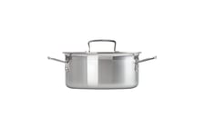 Le Creuset 3-Ply Stainless Steel Shallow Casserole with Lid, 20 x 9.7 cm, 96200720001000