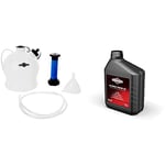 Briggs & Stratton 992423 Genuine Oil Removal Kit & 100006E 4-Stroke Lawn Mower Engine Oil SAE30, 1.4 l, Black, 1.4 Litre