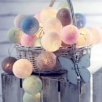 10 Globes Led Cotton Christmas Ball String Light For Party Macaron Colorful