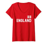 Womens England with Nation Flag. Team England, Men Women Boys Girls V-Neck T-Shirt