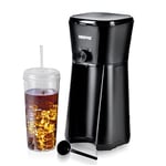 GEEPAS 700W Ice Tea & Coffee Maker – Brews Iced Coffee, 600ML Portable Jar with Straw – Auto Power Off, 350ML Water Capacity, Nylon Filter – Enjoy Iced Coffee Maker, Café Mocha Anytime in 4 Mins