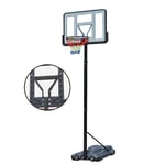 Nologo Portable Basketball Hoop with 43 Inch PVC Backboard and Wheels - Basketball Hoop Stand Goal System for Kids Youth BTZHY