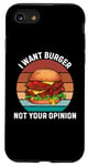 Coque pour iPhone SE (2020) / 7 / 8 Rétro Je veux un burger, pas votre avis, amateur de hamburgers vintage