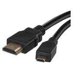 EMOS Câble HDMI 2.0 haute vitesse avec Ethernet 1,5 m 18 Gbit/s Câble haute vitesse Ultra HD 4K 3D ARC Prise en charge A mâle vers micro HDMI (type D) pour GoPro, tablette, appareil photo