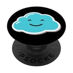 Cute Blue Cloud on Black PACJ0144 PopSockets Grip and Stand for Phones and Tablets