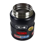 Thermos 470ml Black Food Flask & Spoon Vacuum Insulated Stainless Steel Lid Bowl