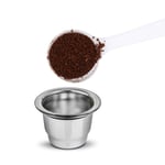 Konesky Reusable Coffee Capsules, Stainless Steel Refillable Replacement Coffee Filter Pods with Scoop Brush Compatible with Nespresso Coffee Machine (1pc Capsules Cup)