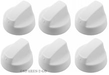 6 x BELLING White Oven Cooker Hob Flame Burner Hotplate Control Switch Knobs NEW