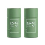 2pcs Green Tea Purifying Clay Stick Mask Oil Control Solid Mask Deep Cleaning Moisturizing Mask,Deep Clean Pore, Improves Skin