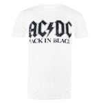 AC/DC Men's Back in Black T Shirt, White, XXL UK