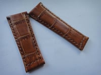 Genuine Leather Band Strap bracelet (FITS) Rolex DAYTONA 20mm x 16mm cream brown