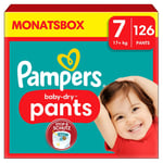 Pampers Baby-Dry Pants, storlek 7 Extra Large , 17 kg+, månadsbox (1 x 126 blöjor)