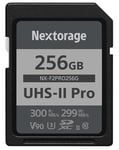 Nextorage Carte SD 256Go, SDXC UHS-II 256GB, SD Card mémoire Japonaise, Accessoires Photo et caméscopes pour appareils Photo Nikon/Canon/Sony/Fujifilm/Nintendo Switch, F2PRO NX-F2PRO256G