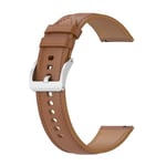 För Garmin Vivomove Luxe-präglat watch i äkta läder Light Brown
