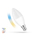 LED 5W Smart Home LED lampa - Tuya/Smart Life, fungerar med Google Home, Alexa och smartphones, C38, E14 - Dimbar : Dimbar, Kulör : CCT (Varm till Kall Vit)