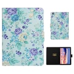 Huawei MediaPad T5 pattern leatherflip case - Purple Flower