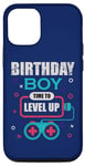 Coque pour iPhone 12/12 Pro Birthday Boy Time To Up Level Up Retro Gamer, amateur de jeux vidéo