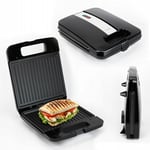 Huslog Appareil à sandwich Croque Monsieur Pour Sandwichs, Paninis, Grill, 1400W, Noir