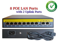 POE Switch HUB 8 Port Network Device Power Over Ethernet IP Cameras NVR UK