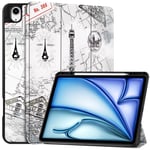 iPad Air 13" 2024/2025 Tri-fold fodral med tryck och pennfack - Eiffeltornet