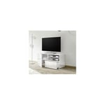 Azura Home Design - Meuble tv mirel Blanc 1 porte, 1 tiroir 122 cm