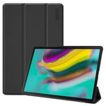 Case For Samsung Galaxy Tab S5e 10.5 T720 / T725 PU Leather + Plastic Bottom Smart Case With Three-folding Holder Flat shell, Protective case (Color : Black)