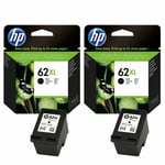 2x HP 62XL Black High Capacity Original Ink Cartridge For OfficeJet 5740 Printer