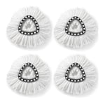 Spin Mop Replacement Heads Microfiber Spin Mop Refill Heads Easy Cleaning Mop Head (White 4pcs)