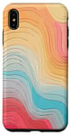 Coque pour iPhone XS Max Couleur pastel | Couleurs arc-en-ciel doublées, rayures et vagues