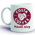 Costa Coffee Personalised Mug Cup. Your Name Printed Coffee Tea Cup Office Work Latte Drink Gift Idea by CiderPressMugs®