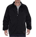 Dickies Men's Snap Front Nylon Jacket Work Utility Outerwear, Black, Medium (Pack of 7)