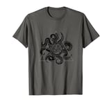 Geometric Lovecraftian Necronomicon Sigil & Black Tentacles T-Shirt