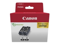 Canon PGI-35BK Twin Pack - 2-pack - 9.3 ml - svart - original - hängande låda - bläcktank - för PIXMA iP100 with battery, iP110, iP110w, TR150 with Battery Pack