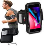 Navitech Black/Silver Neoprene Water Resistant Sports Gym, Jogging/Running Armband Case with Compatible With The Larger MP3 Players Such As: Sony Walkman/Sony NWZ-E463